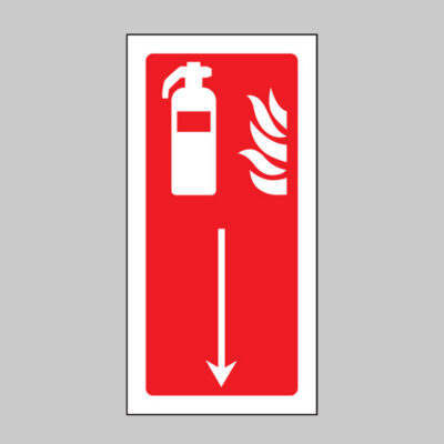 Extinguisher symbol arrow down