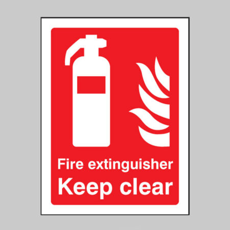 Fire extinguisher keep clear