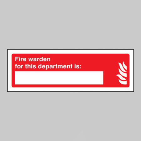 Fire warden for this department is (space for name)
