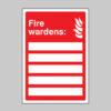 Fire wardens (space for 5 names) adapt-a-sign 215x310mm