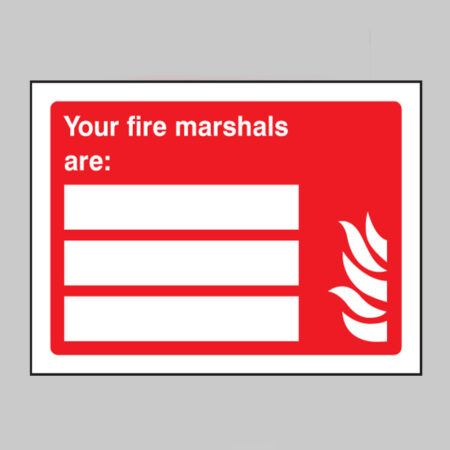 Your fire marshalls are (space for 3 people)