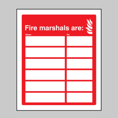 Fire marshals are (6 names and numbers)