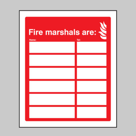 Fire marshals are (6 names and numbers)