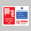 Automatic fire hose reel with instructions for use