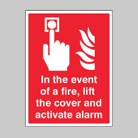 Call point (lift cover) EasiKIT fire action set photoluminescent self adhesive vinyl 150x300mm