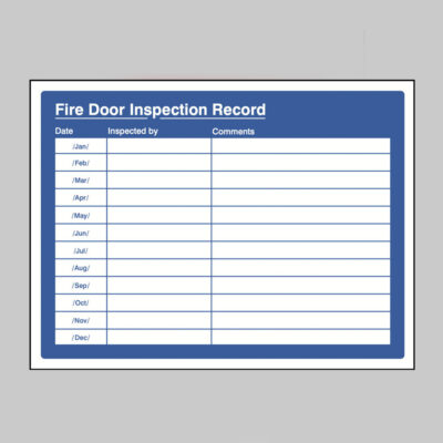 Fire door inspection record adapt-a-sign 215x310mm