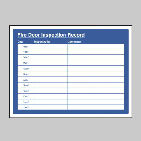Fire door inspection record adapt-a-sign 215x310mm