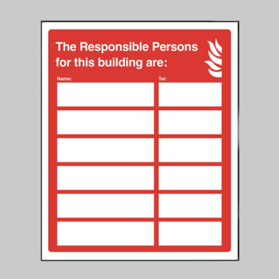The Responsible Persons for this building are: (space for 6) adapt-a-sign 215x310mm