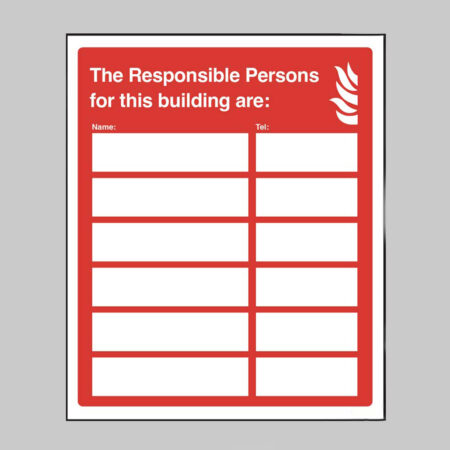 The Responsible Persons for this building are: (space for 6) adapt-a-sign 215x310mm