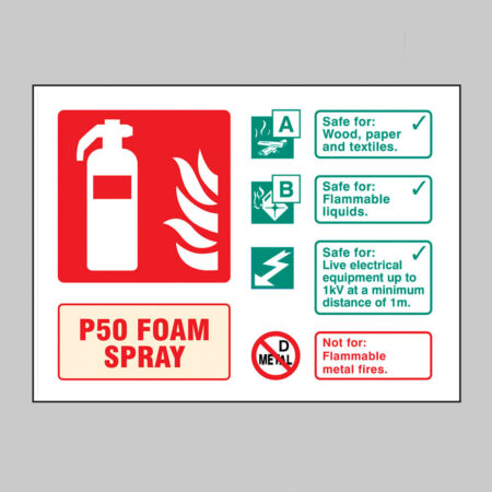 P50 Foam spray extinguisher identification
