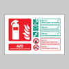 AVD (lithium battery) extinguisher identification (self adhesive, glow in the dark, safety sign)