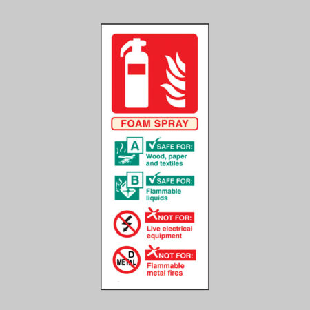 Foam spray extinguisher identification