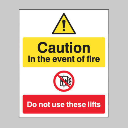 Caution in the event of fire do not use these lifts