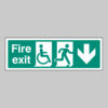 Disabled fire exit arrow down