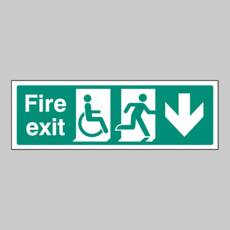Disabled fire exit arrow down
