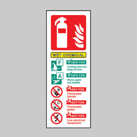 Wet chemical fire extinguisher identification