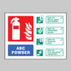 Fire ID - ABC Powder visual impact sign 200x150mm c/w stand off locators