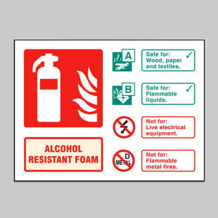 Alcohol resistant foam extinguisher identification