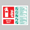 Water mist extinguisher identification