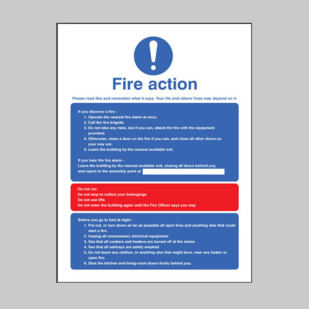 Fire action residential homes & multi-occupancy buildings - dial manually
