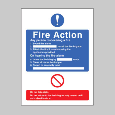 General fire action no lift adapt-a-sign 215x310mm