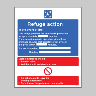 Refuge action in the event of fire