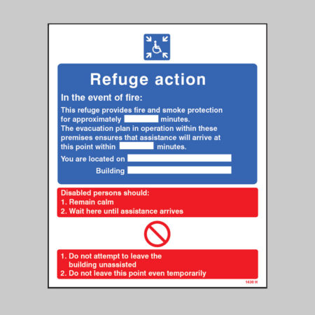 Refuge action in the event of fire