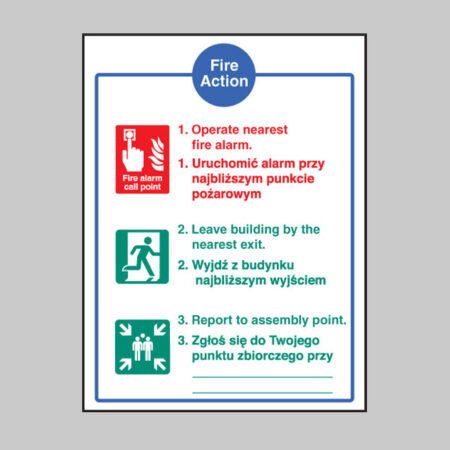 Fire action auto dial without lift (English & Polish)