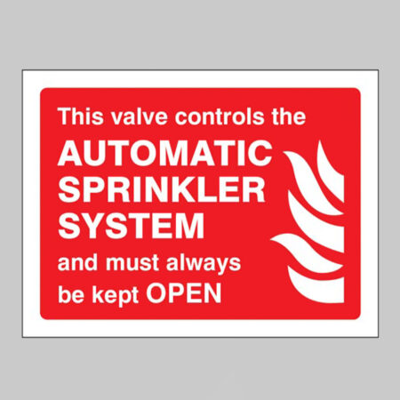 This valve controls automatic sprinkler system and must always be kept open