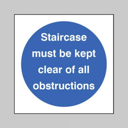 Staircase must be kept clear of all obstructions