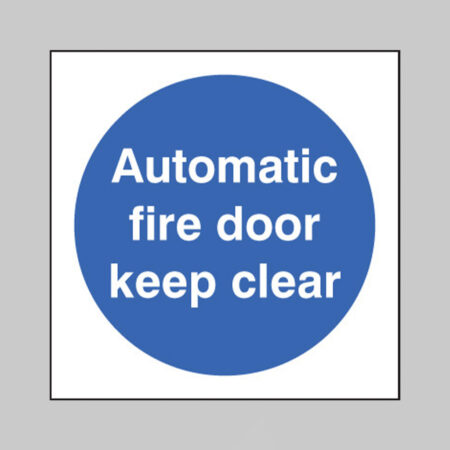 Automatic fire door keep clear
