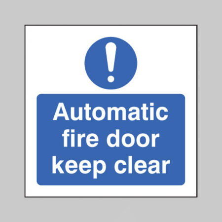 Automatic fire door keep clear