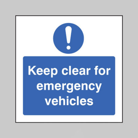 Keep clear for emergency vehicles