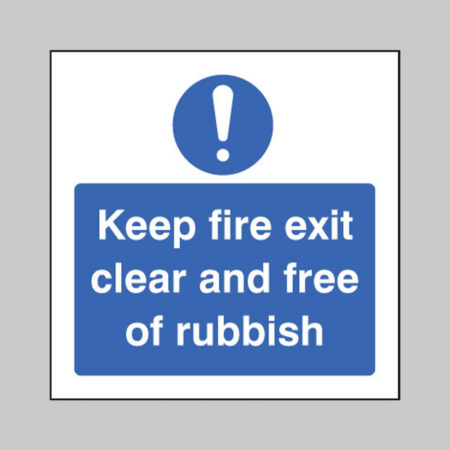 Keep fire exit clear and free of rubbish