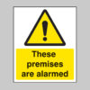 These premises are alarmed 75x100mm sav on face