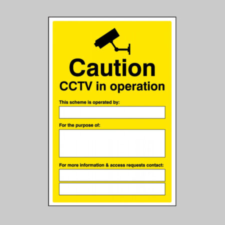 Caution CCTV in operation - with space for including scheme details