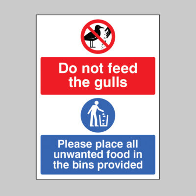 Please do not feed the gulls Place all unwanted food in the bins provided