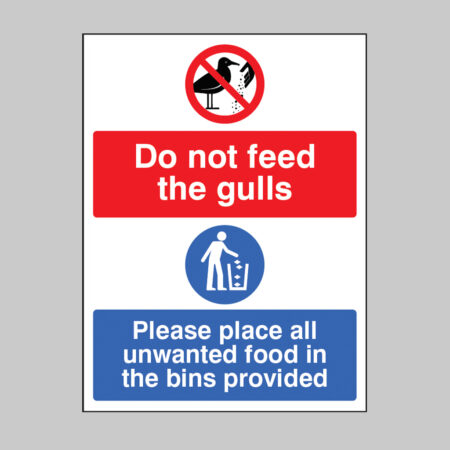Please do not feed the gulls Place all unwanted food in the bins provided