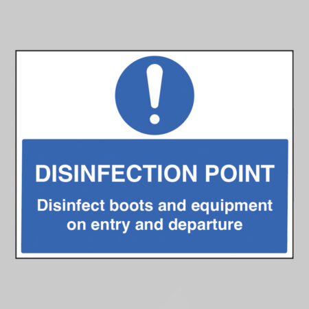 Disinfection point Disinfect boots and equipment on entry and departure