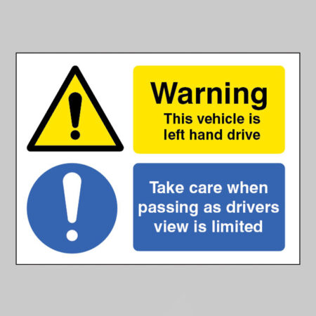 This vehicle is left-hand drive, take care when passing as drivers view is limited