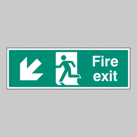 Fire exit arrow down left