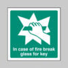 In case of fire break glass for key