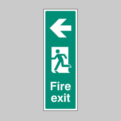 Fire exit arrow left (portrait)