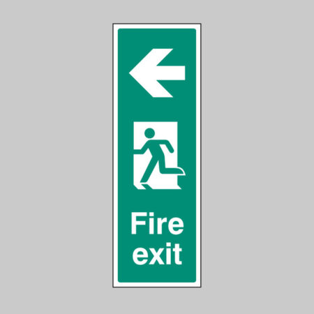 Fire exit arrow left (portrait)