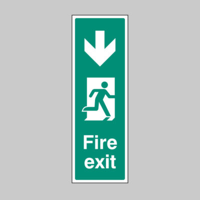 Fire exit arrow down (portrait)