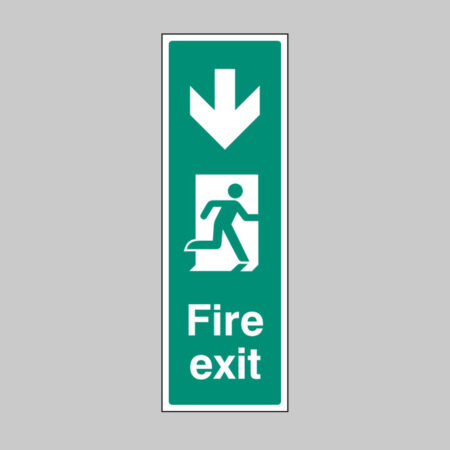 Fire exit arrow down (portrait)