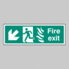Fire exit arrow down left - HTM
