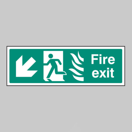 Fire exit arrow down left - HTM