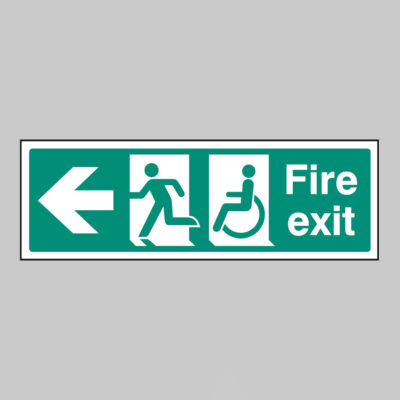 Disabled fire exit arrow left