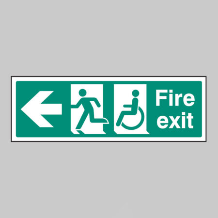 Disabled fire exit arrow left